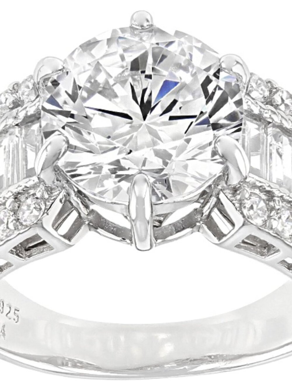 Bella Luce Rhodium Plated Center Design Ring 12.96ctw. Size 10